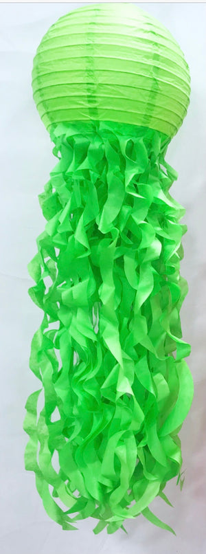 lime green jellyfish paper lantern