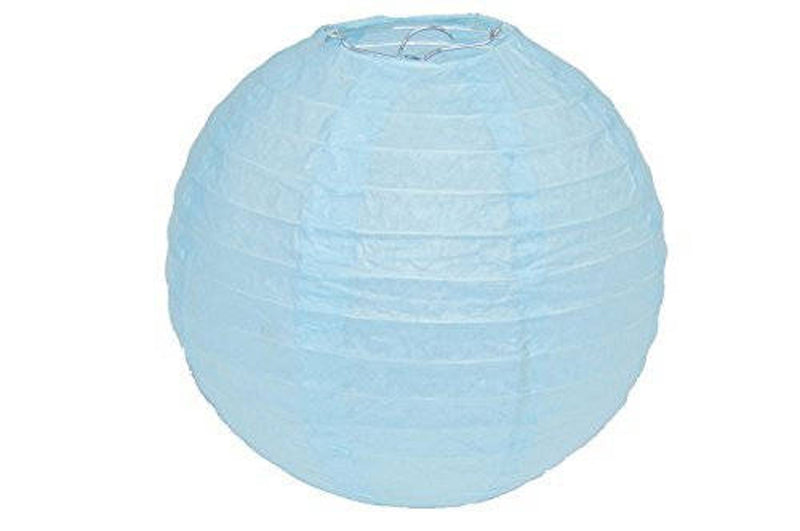 8 inch light blue paper lantern round