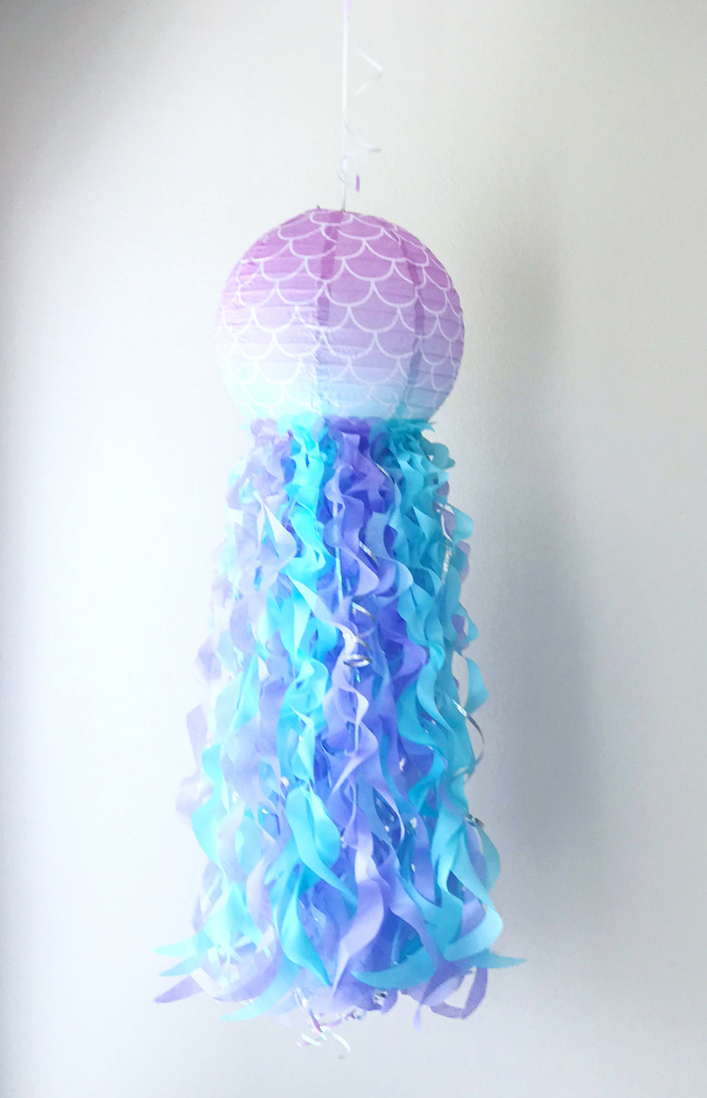 Simple Paper Lantern Jellyfish for a Little Mermaid Birthday Party