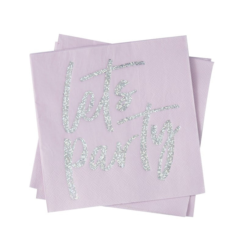 Let's Party Pink Foil Napkins