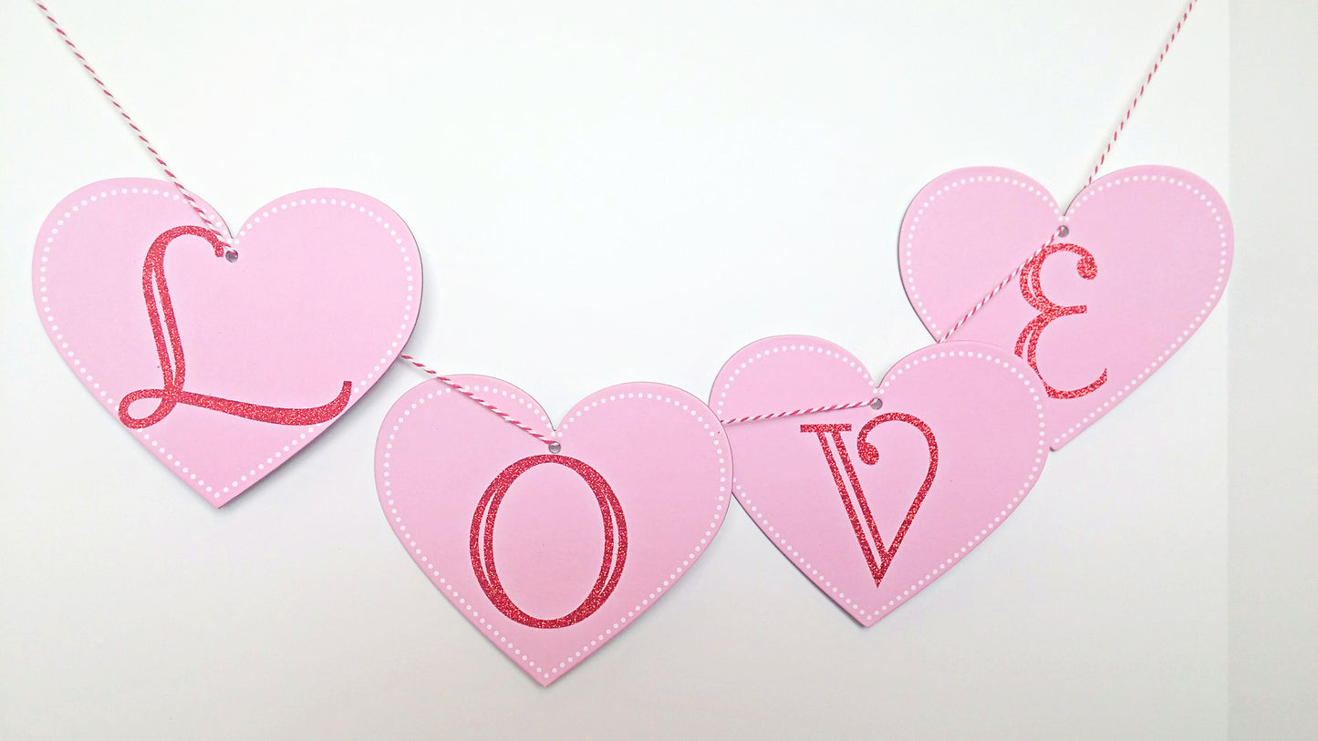 Pink Heart Garland