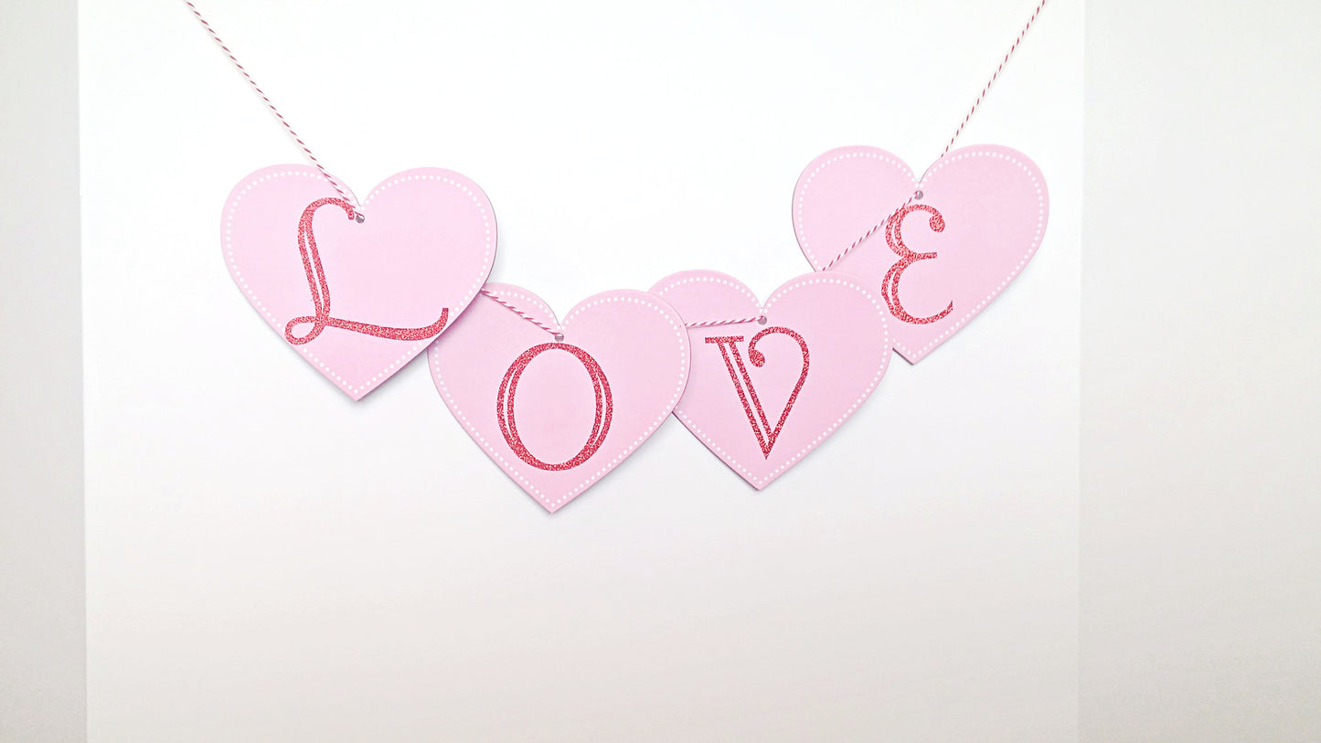 Pink Heart Garland