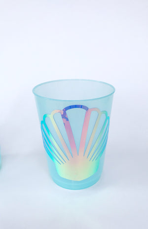 holographic mermaid shell cups