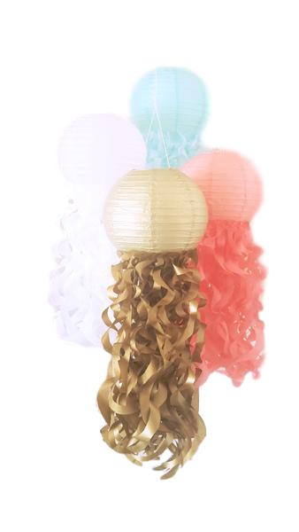 metallic gold paper lanterns