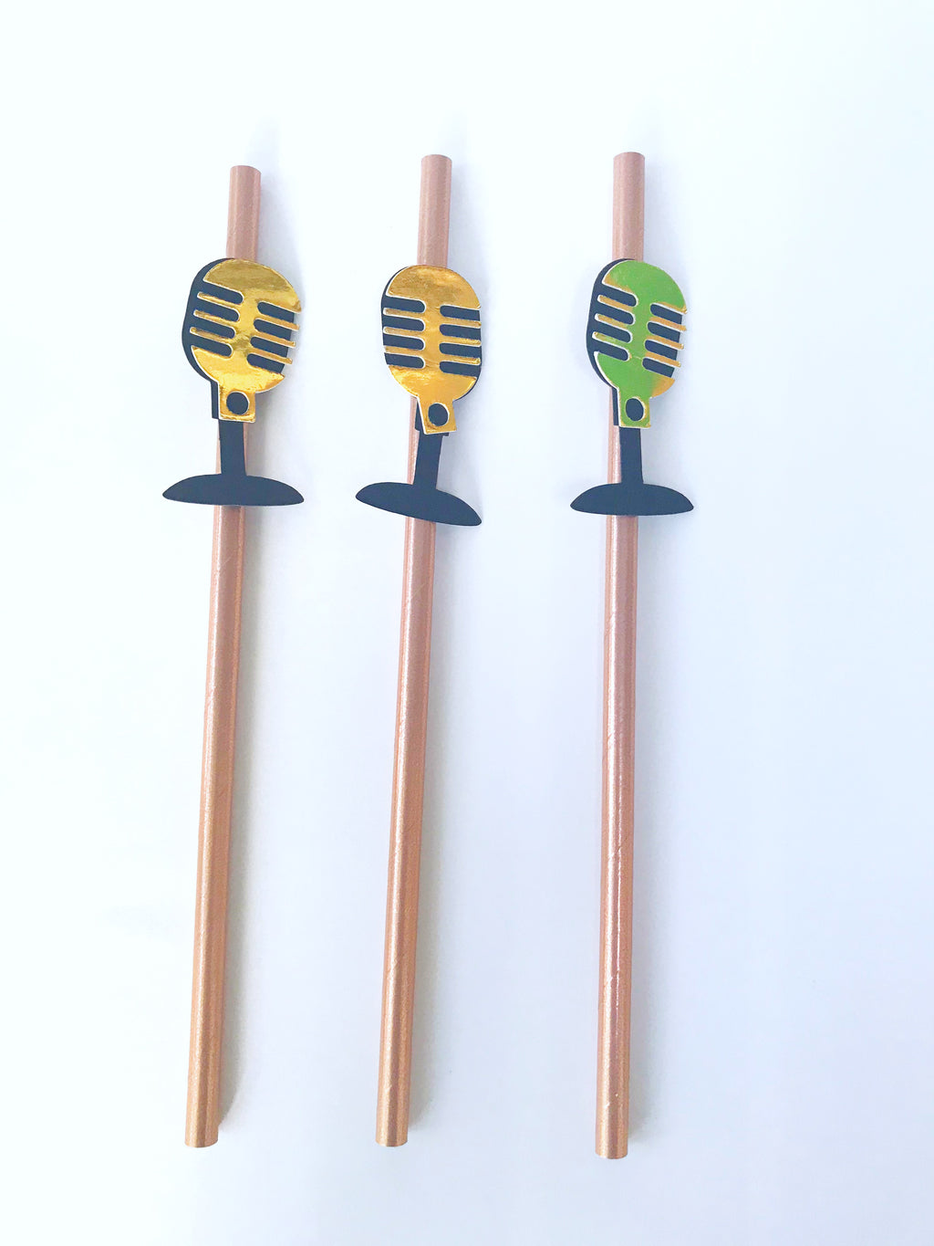 Microphone Straws- Rose Gold