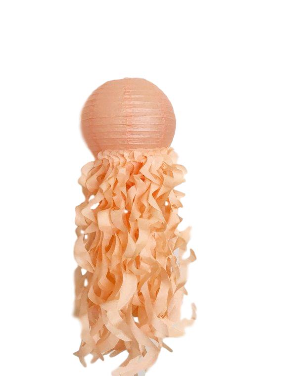 peach jellyfish lantern for mermaid party or room decorations