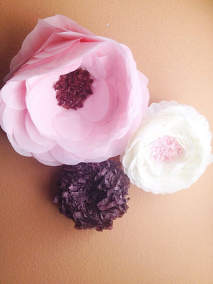 Paper Wall Flowers-Pink Brownie