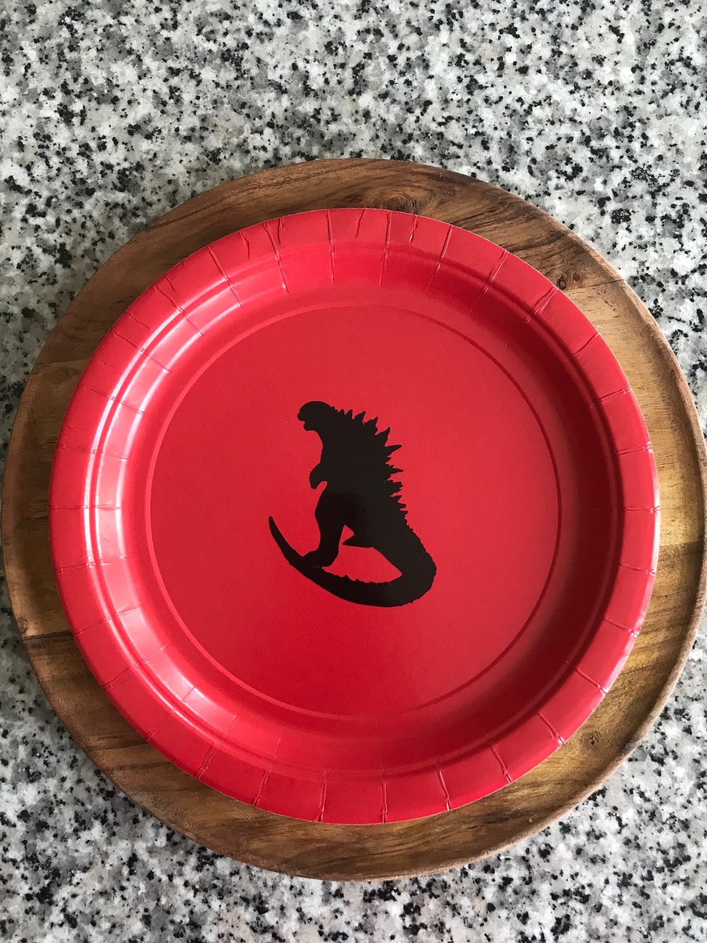 Green Godzilla Paper Plates| Godzilla Birthday Party Table Setting