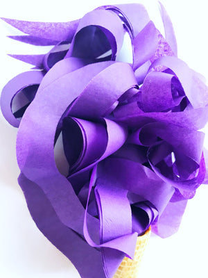purple curly tissue toss