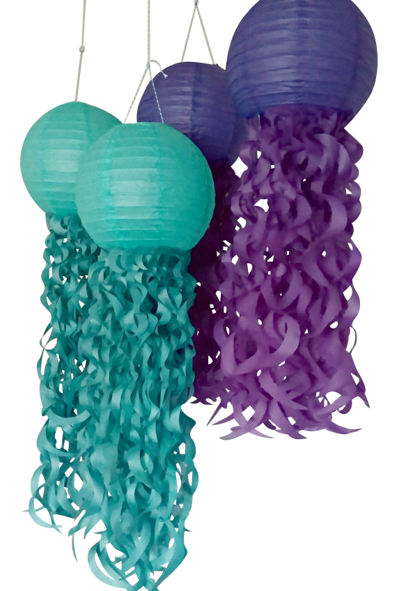 Purple and Teal Jellyfish Paper Lanterns – Party Snobs