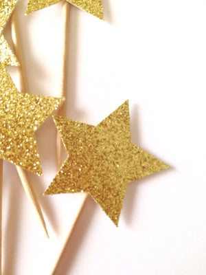 gold star cupcake toppers