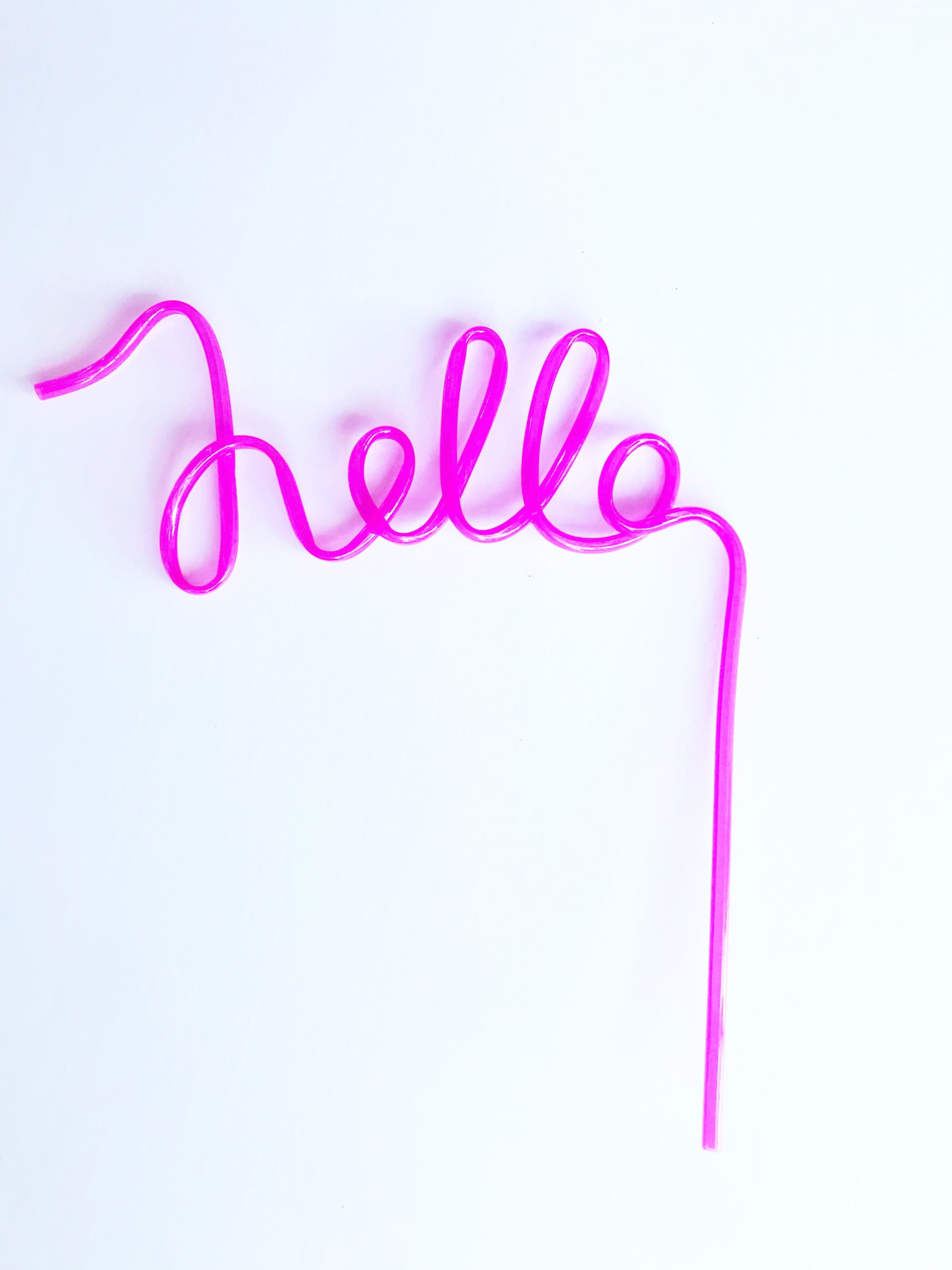 pink hello crazy straws