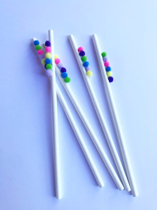 pom pom drink stirrers