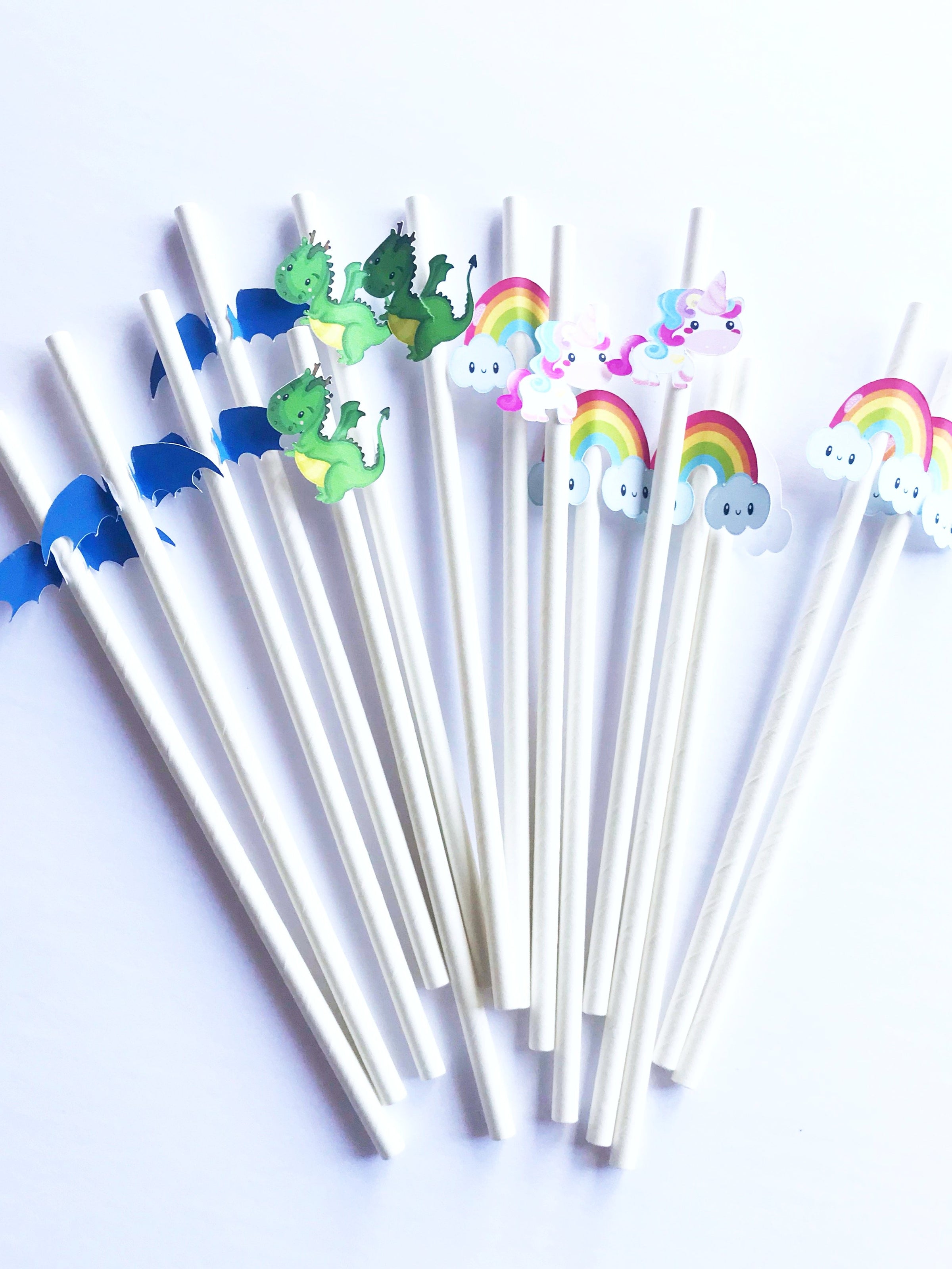 Unicorn Silly Straws - Party Supplies - 12 Pieces 