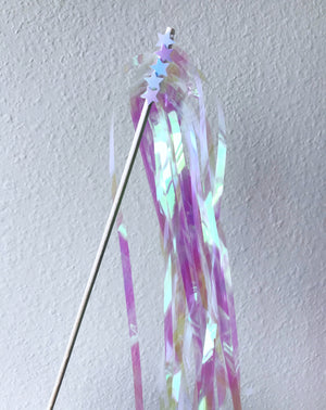 iridescent streamers with stars