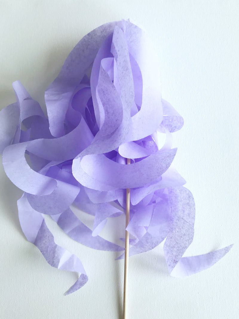 soft lavender paper wand streamers