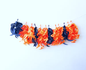 Black and orange tassel garland
