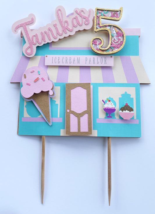 ice cream shop cake topper