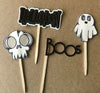 ghost and skull cupcake toppers