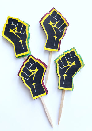 Black Fist Cupcake Toppers| Juneteenth Celebration| Black History Month