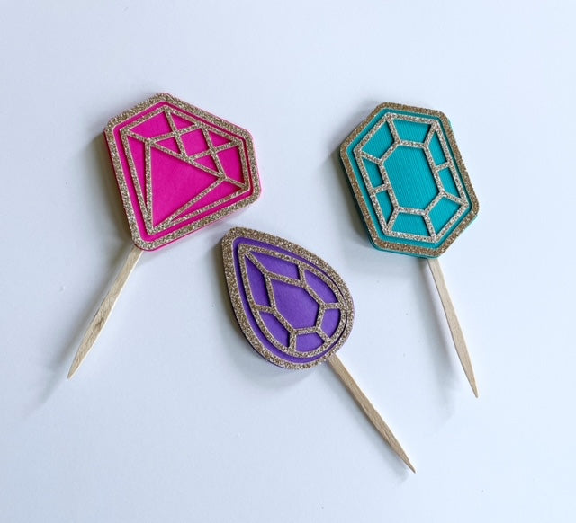 Gem Cupcake Toppers| Wedding Toppers|Bachelorette Party