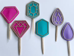 Gem Cupcake Toppers| Wedding Toppers|Bachelorette Party