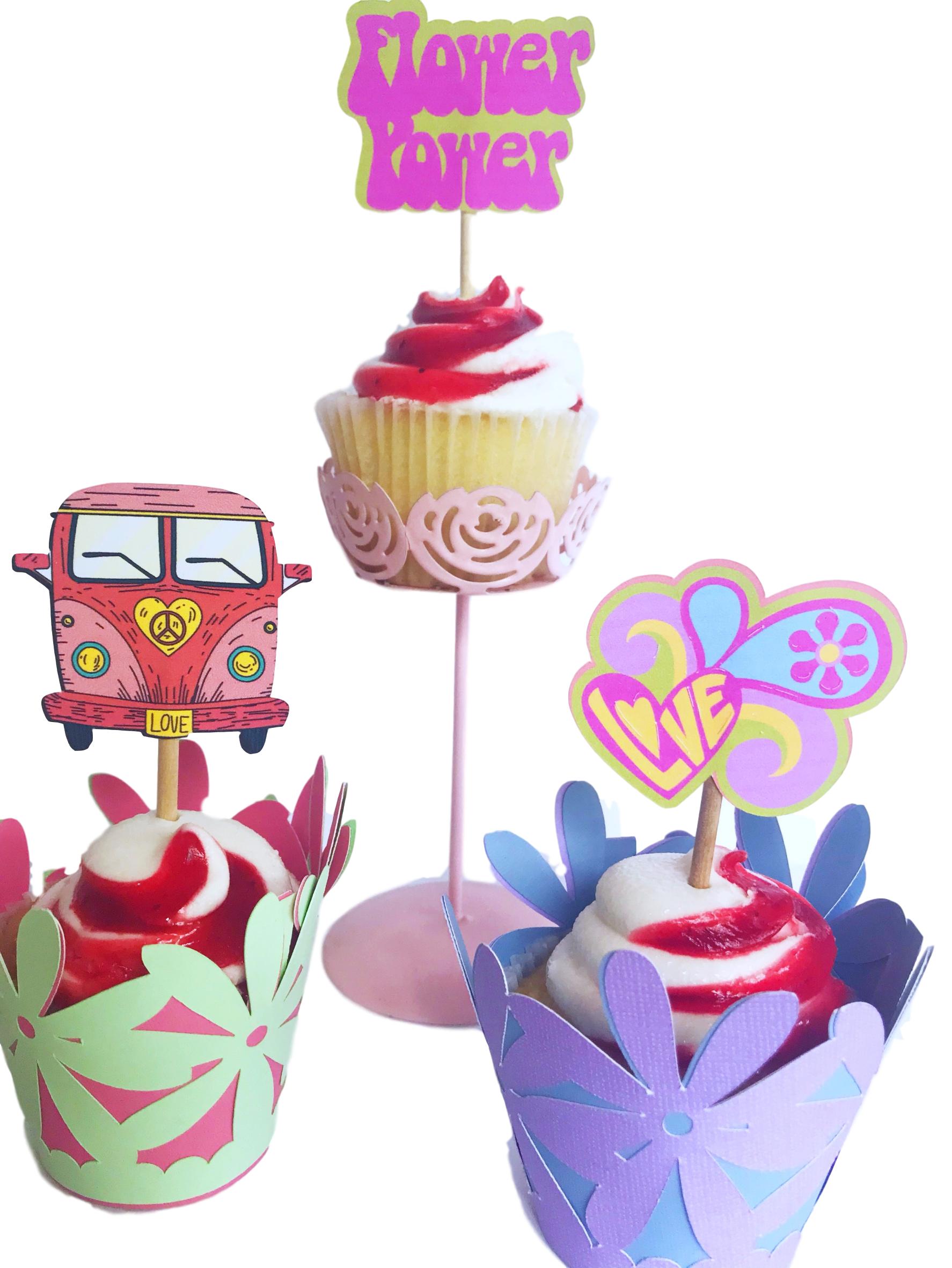 boho cupcake toppers