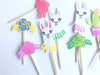 llama party cupcake picks