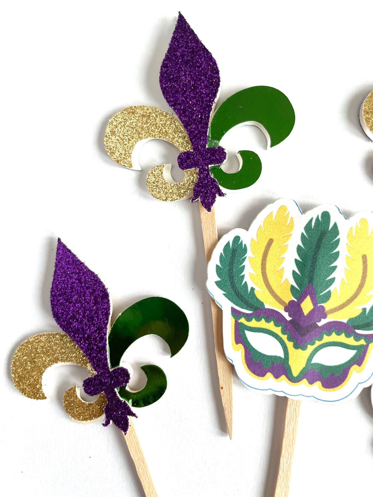 Mardi Gras Cupcake Toppers