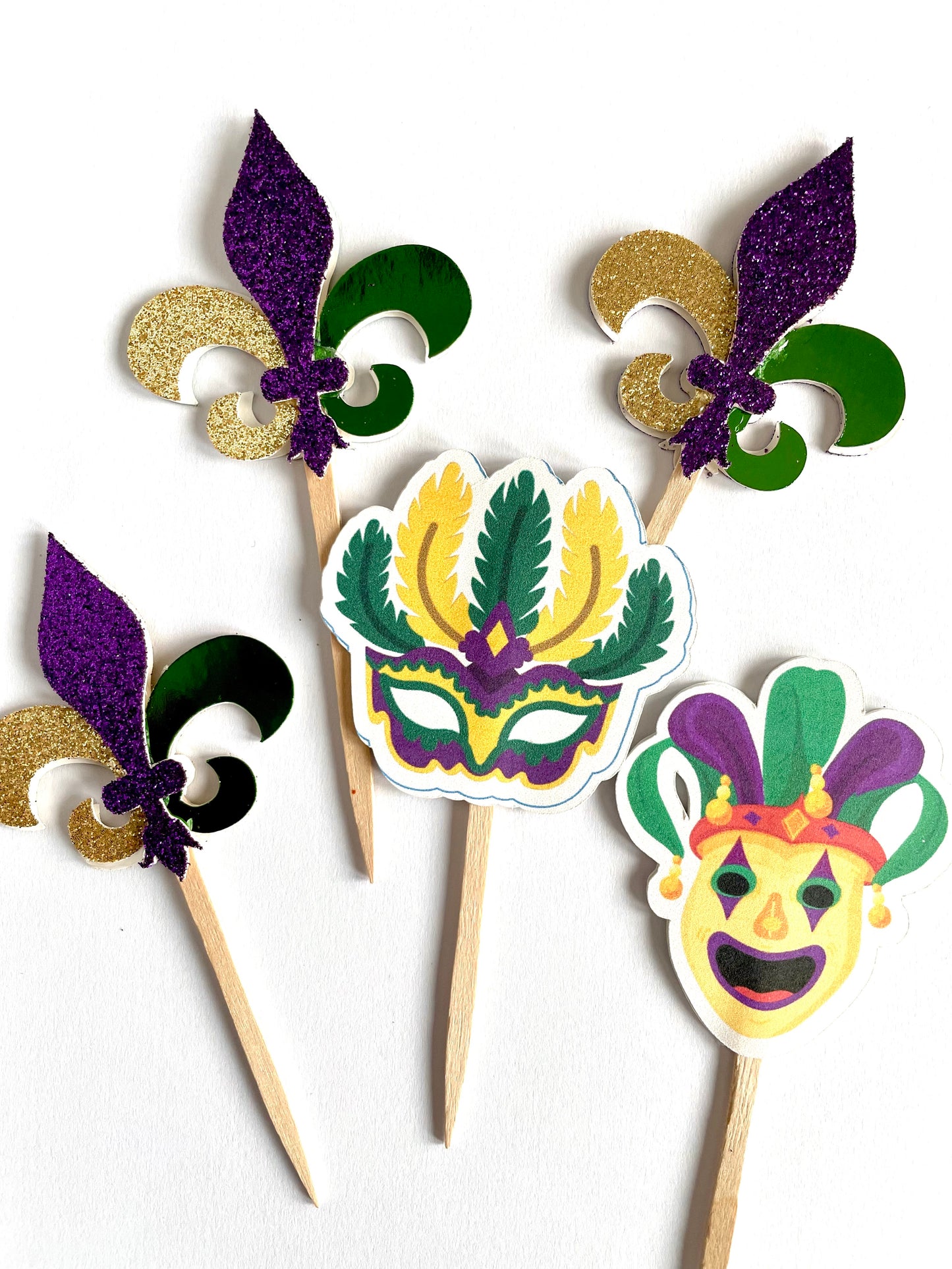 Mardi Gras Cupcake Toppers