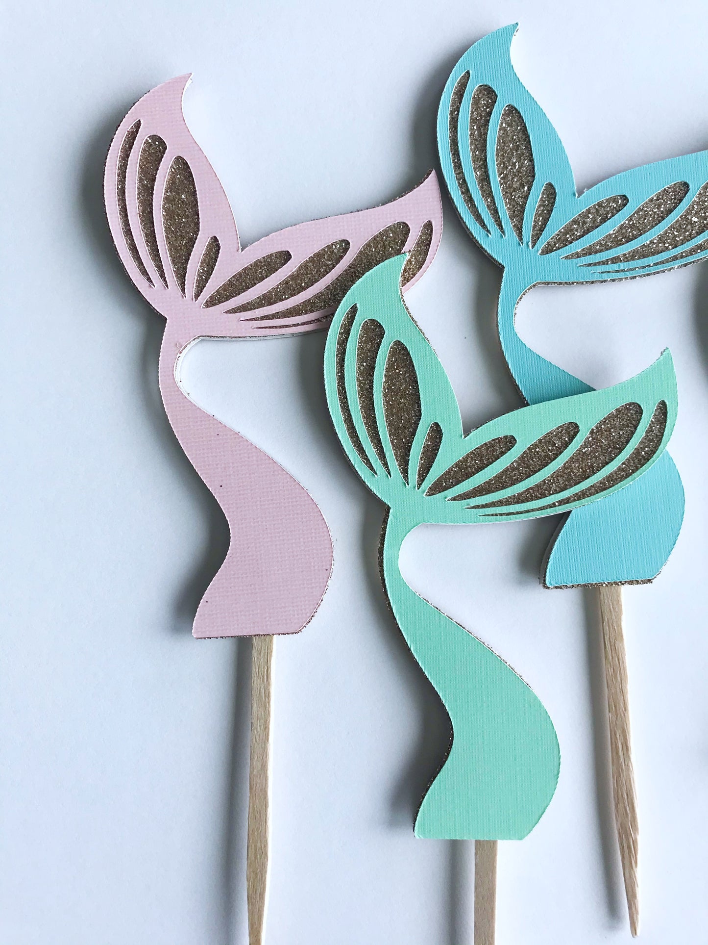 Pastel Mermaid Tail Cupcake Picks