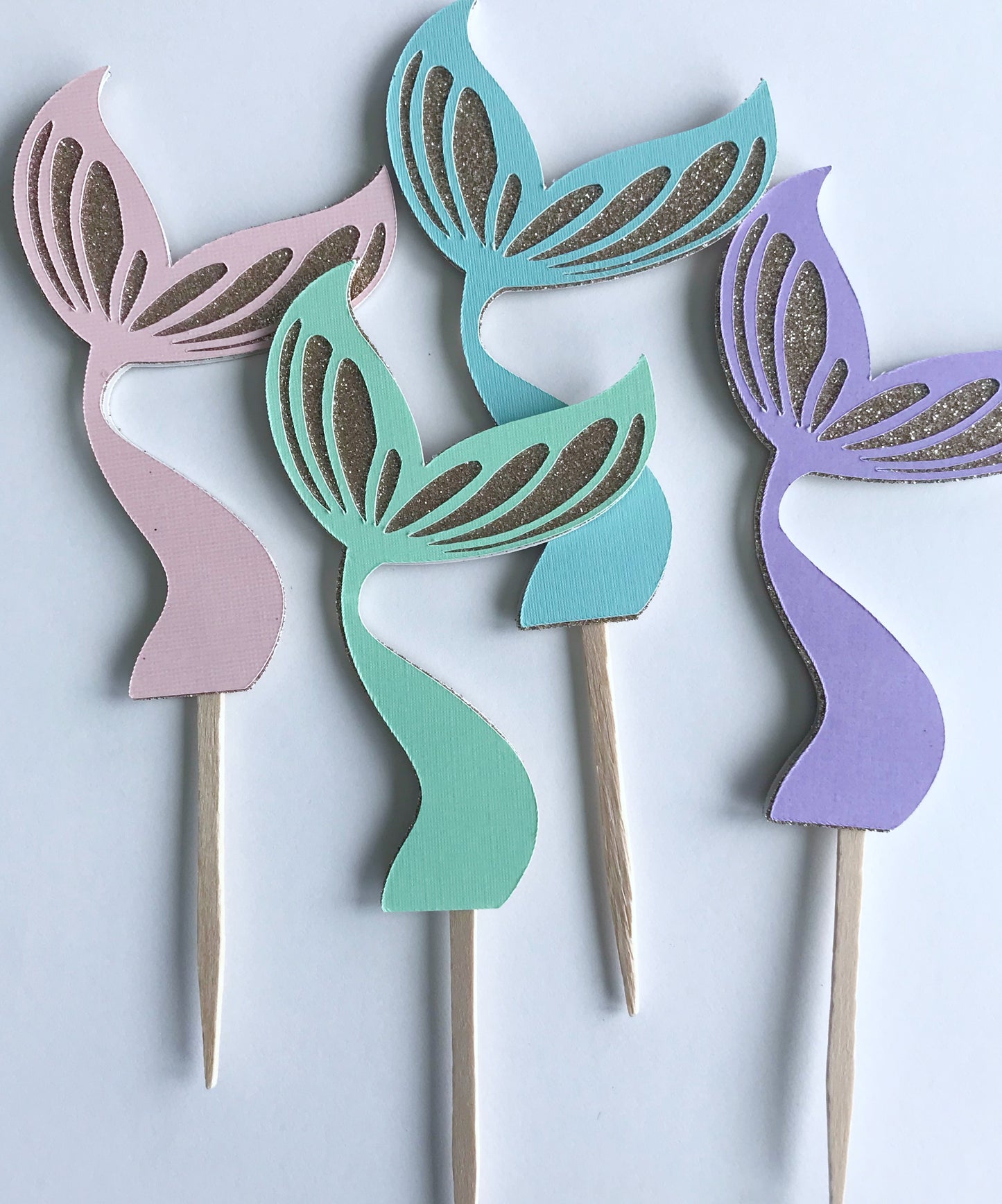 Pastel Mermaid Tail Cupcake Picks