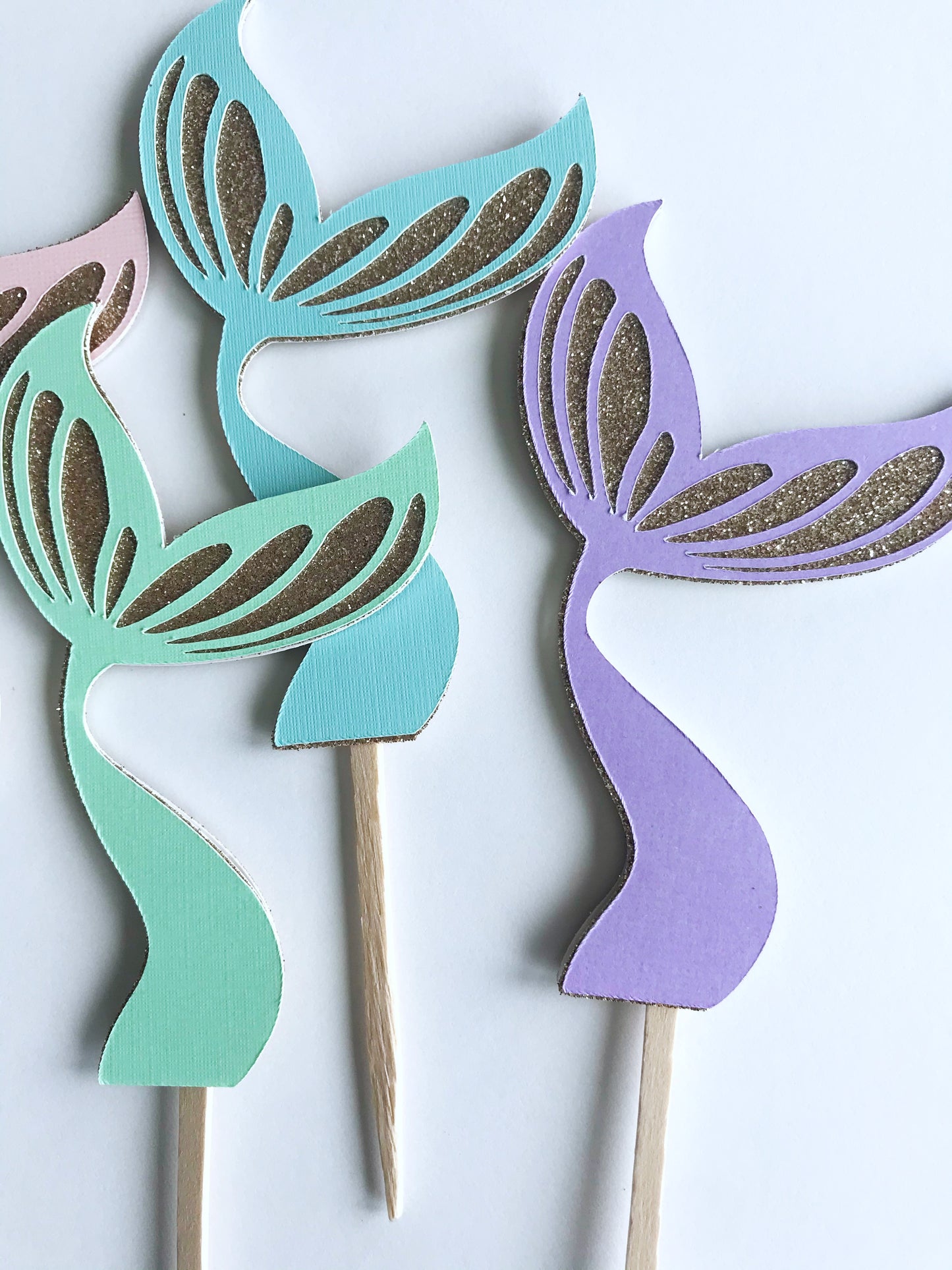 Pastel Mermaid Tail Cupcake Picks