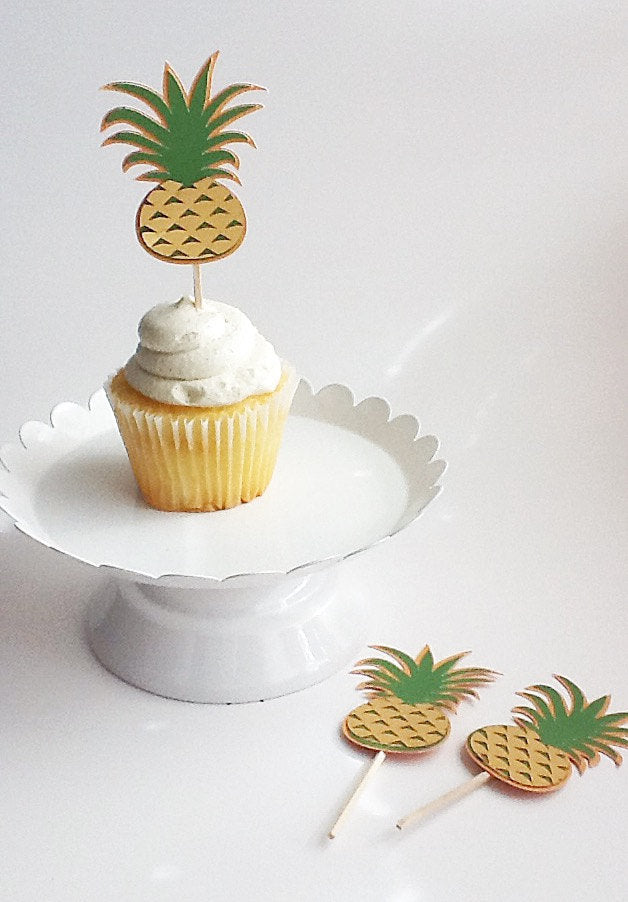 pineapple cupcake toppers
