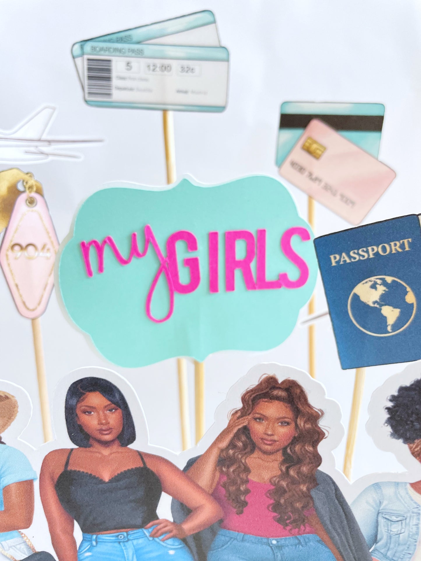 Girls Trip Cake Topper Set| Road Trip| Fun Girl Vacation| People Of Color