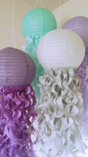 Mermaid Party jellyfish lanterns, Under the sea party, Unicorn party decorations