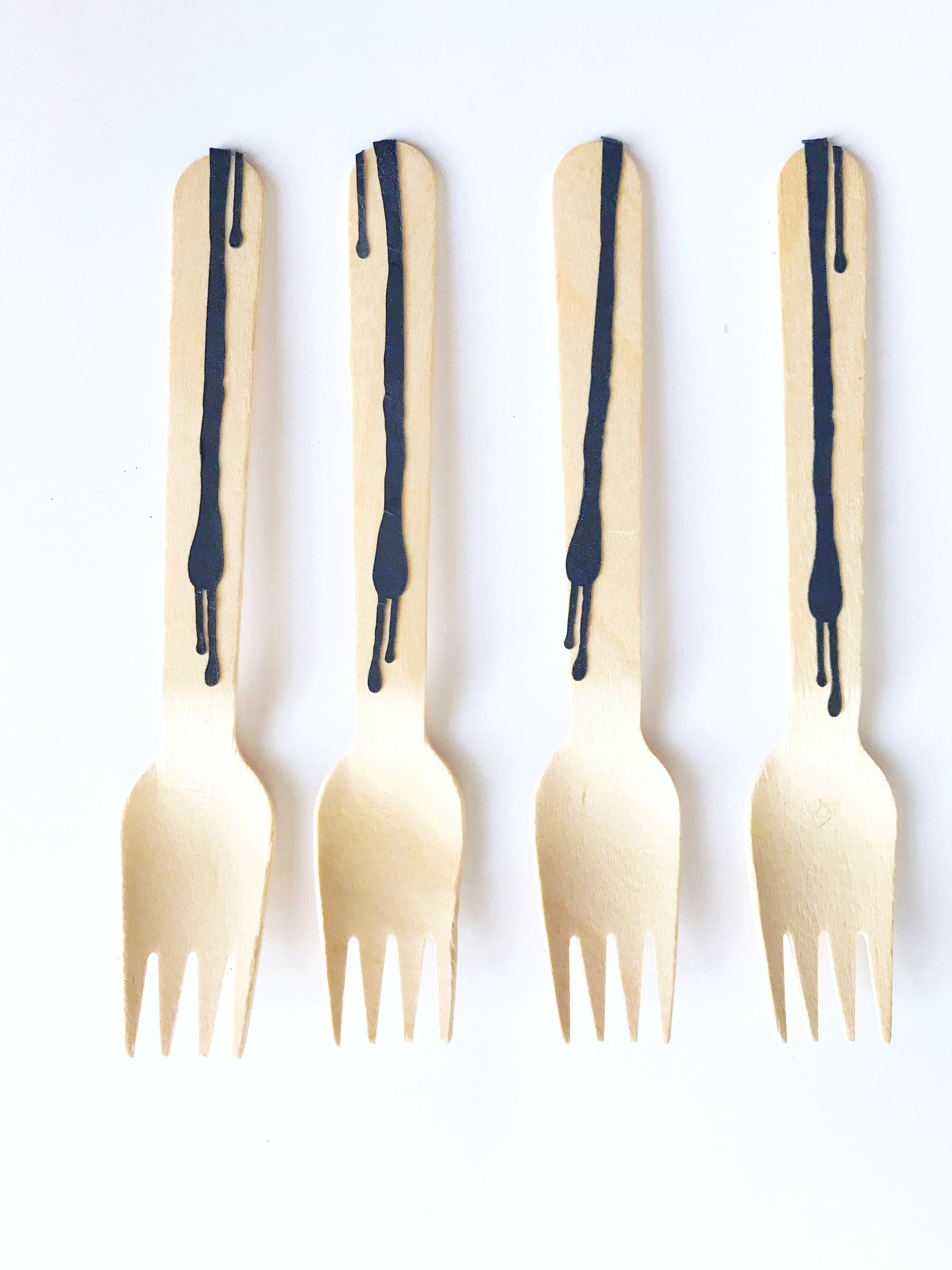 wooden forks for bendy party