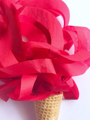 Red curly tissue paper toss for packaging and gift bags